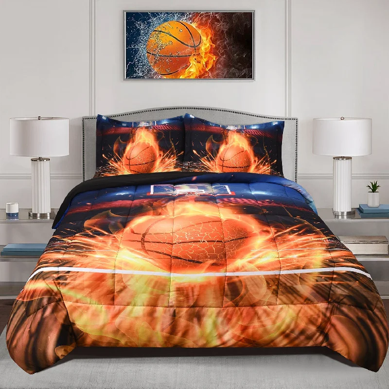 3D Print Basketball Fire All Season Comforter Set-S28