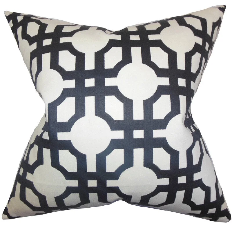 Aebba Geometric Euro Sham Black