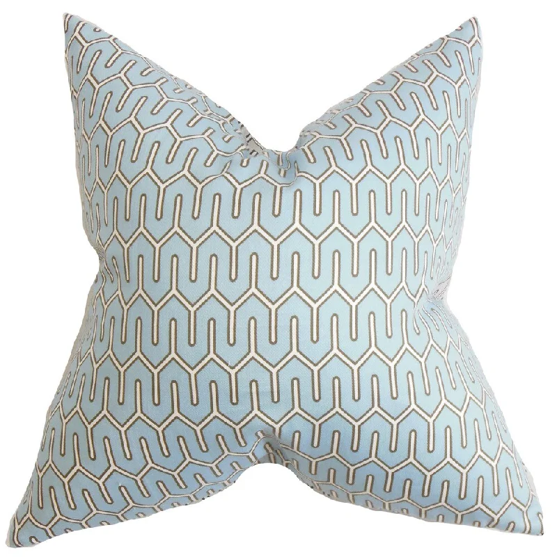 Aleeza Geometric Euro Sham Blue