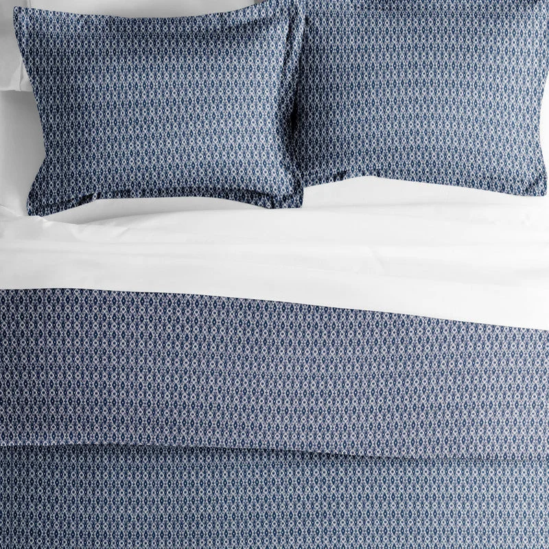 Blue Diamond Navy Pattern Duvet Cover Set Ultra Soft Microfiber Bedding