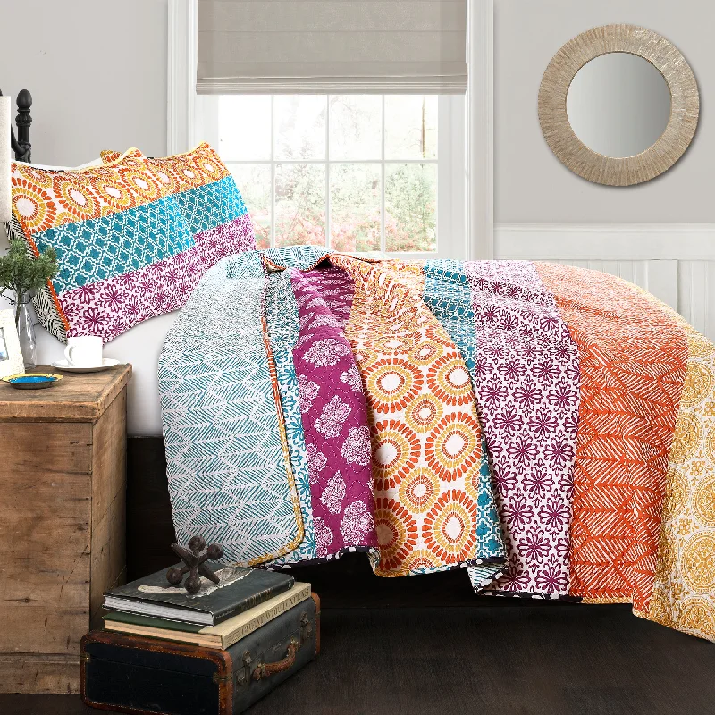 Bohemian Stripe Quilt 3Pc Set