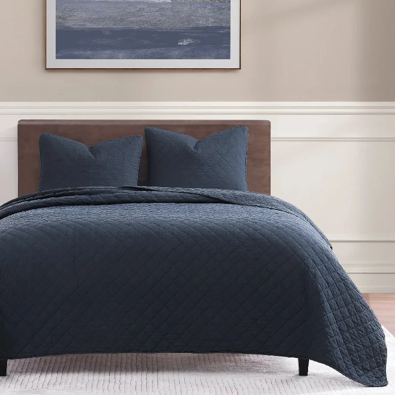 Cotton Comfort Navy Quilt Set