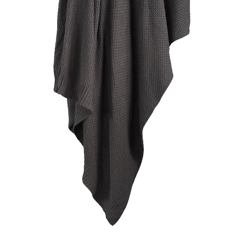 Cotton Knit Blanket - Slate