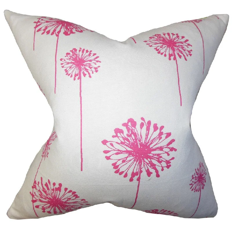 Dandelion Floral Euro Sham Pink