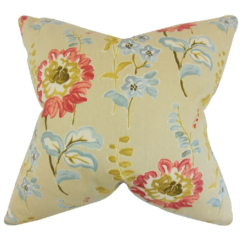 Haley Floral Euro Sham Natural