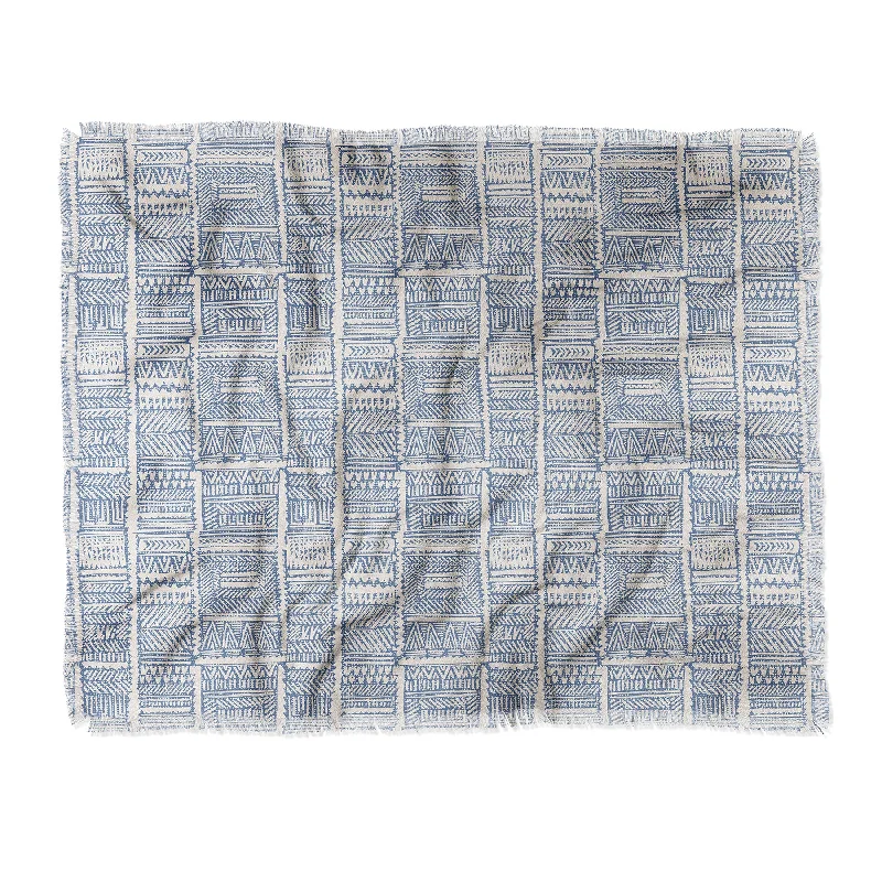 Holli Zollinger Almah Grasscloth Blue Throw Blanket