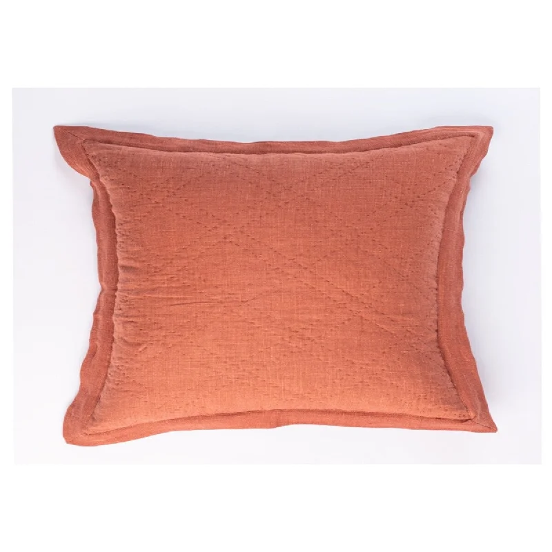 Kyler Linen Sham, Burnt Sienna, Standard