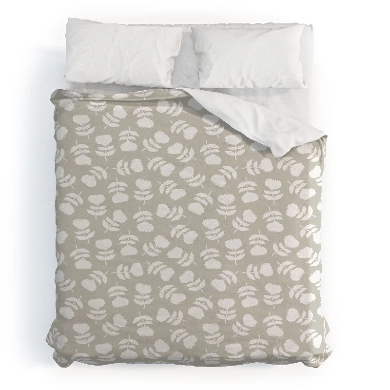 Little Arrow Design Co Vintage Floral Greige Polyester Duvet