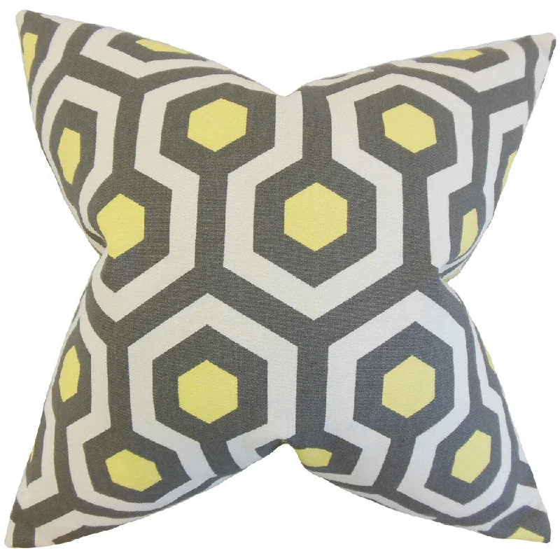 Maliah Geometric Euro Sham Gray