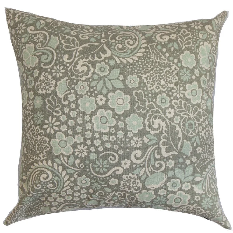 Manchineel Floral Euro Sham Porcelain Blue