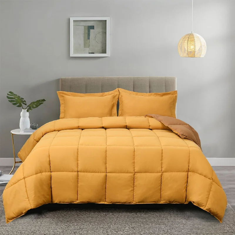 Mustard Yellow All Season Lightweight Down Alternative Comforter Set