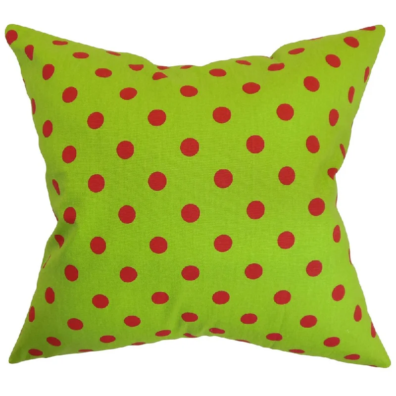 Nancy Polka Dots Euro Sham Chartreuse Lipstick