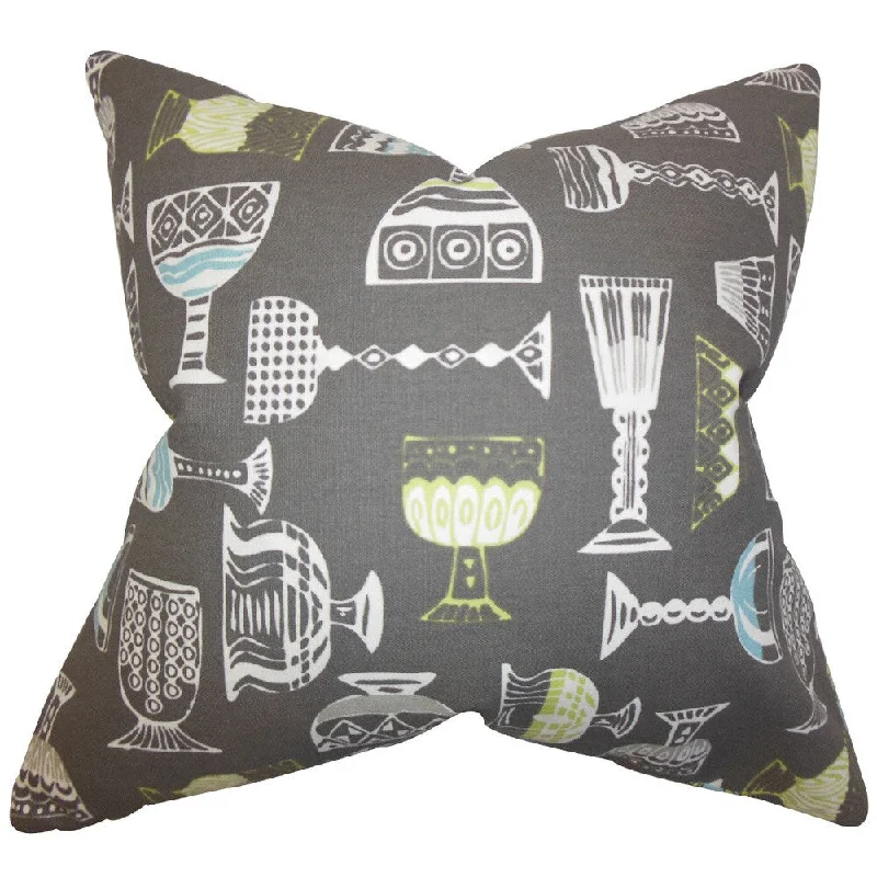 Ninon Geometric Euro Sham Gray