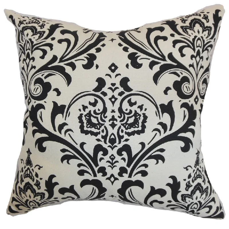 Olavarria Damask Euro Sham Black White