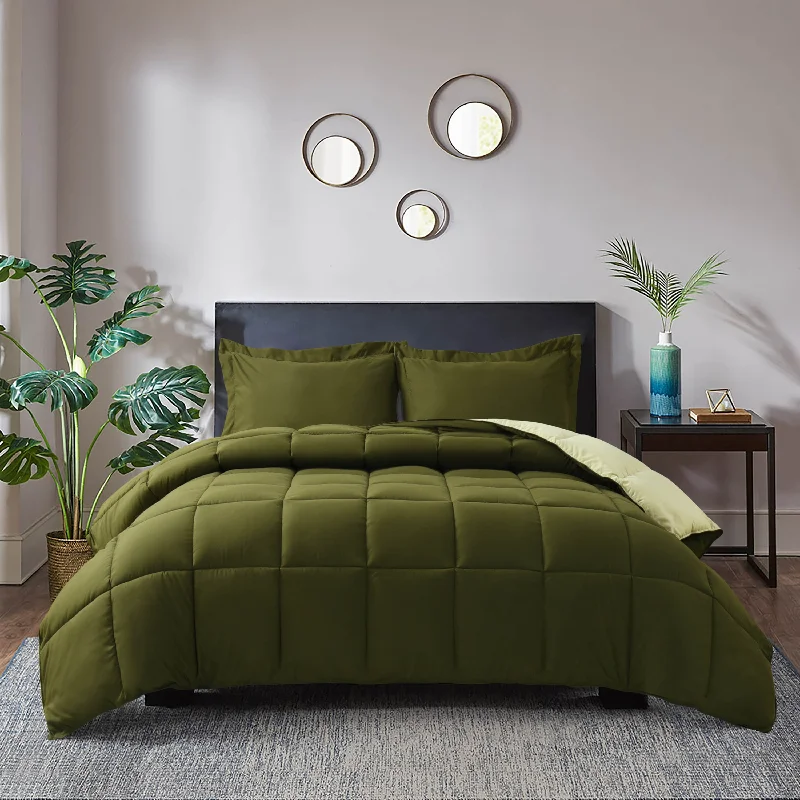 Olive Green All Season Lightweight Down Alternative Comforter Set