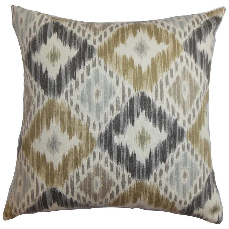 Orana Ikat Euro Sham Gray Brown