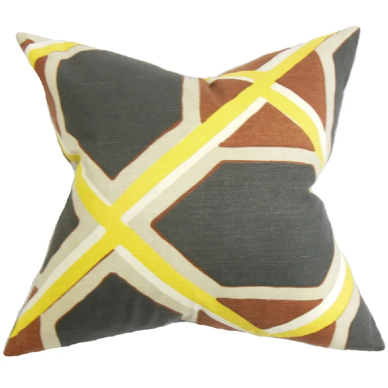 Otthild Geometric Euro Sham Black Yellow