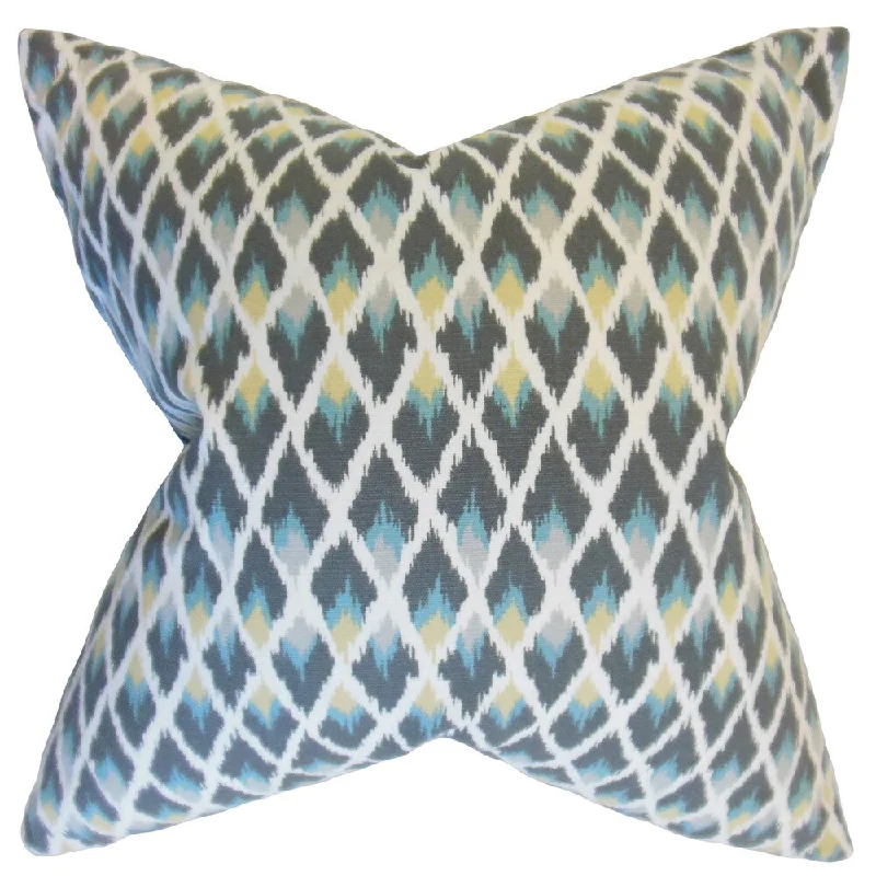 Paxton Ikat Euro Sham Rain - green/blue/yellow