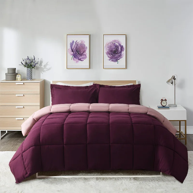 Plum Color All Season Lightweight Down Alternative Comforter Set