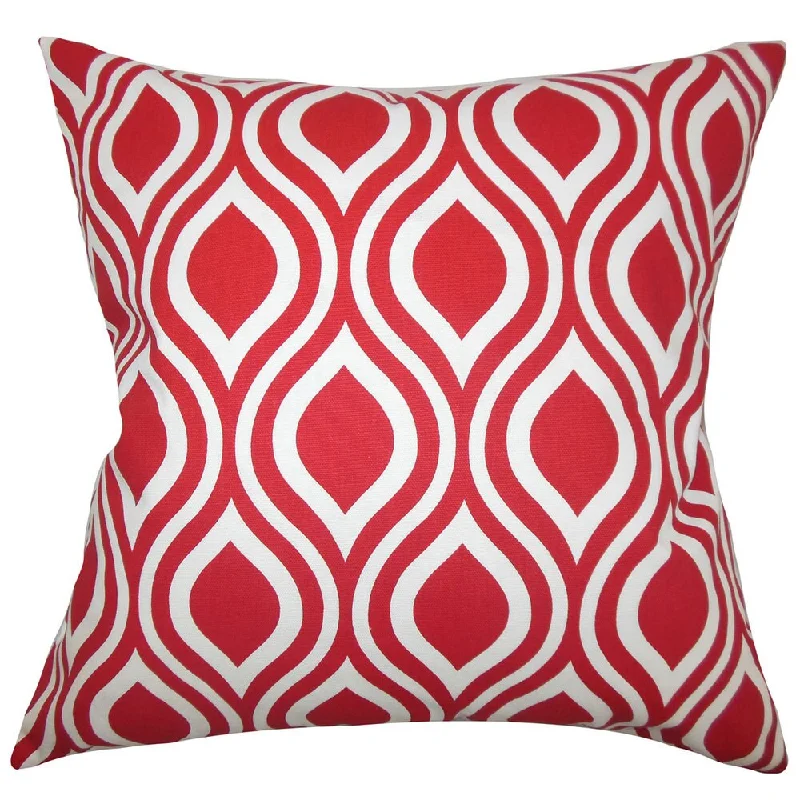 Poplar Geometric Euro Sham Red