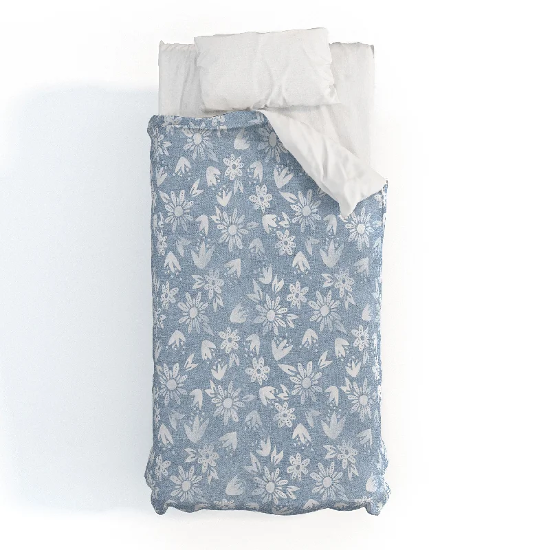 Schatzi Brown Erinn Floral Chambray Polyester Duvet