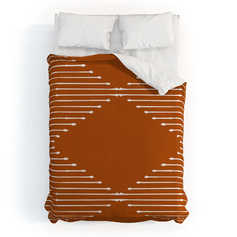 Summer Sun Home Art Geo Rust Polyester Duvet