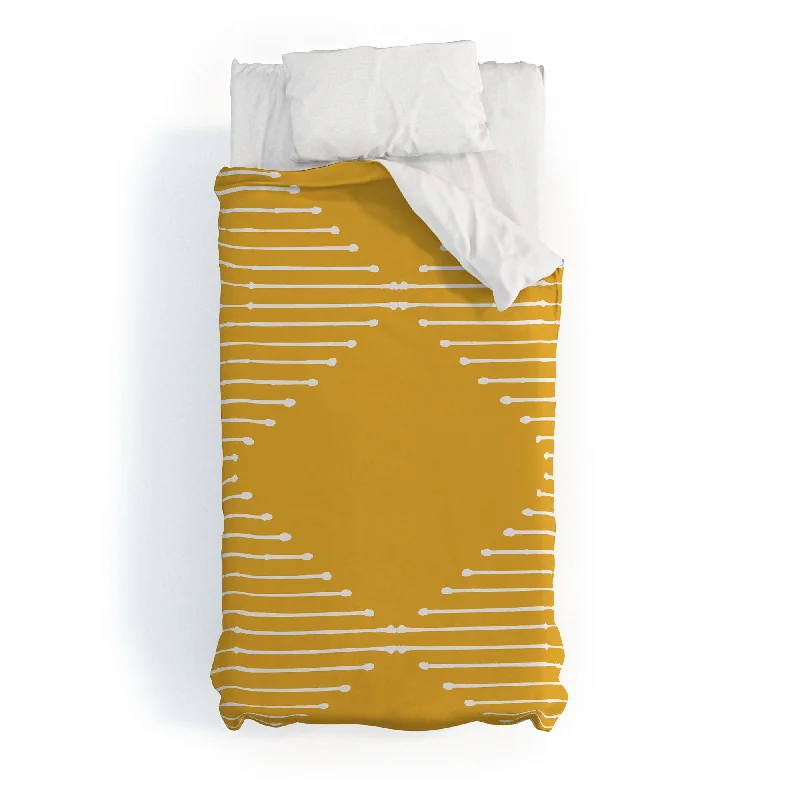 Summer Sun Home Art Geo Yellow Polyester Duvet