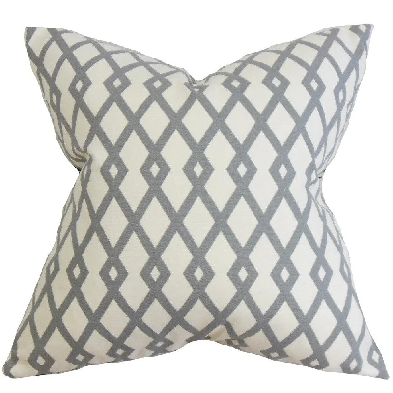 Tova Geometric Euro Sham Gray