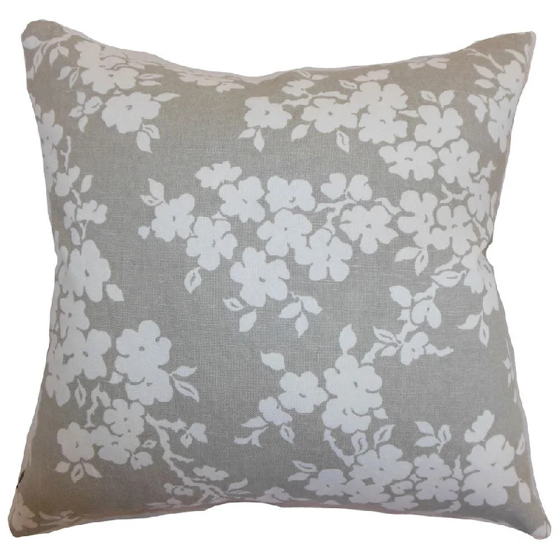 Vieste Floral Euro Sham Smoke