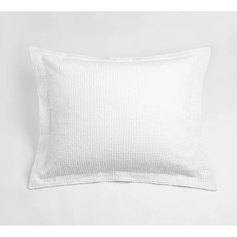 Waffle Matelasse Sham, White, Standard