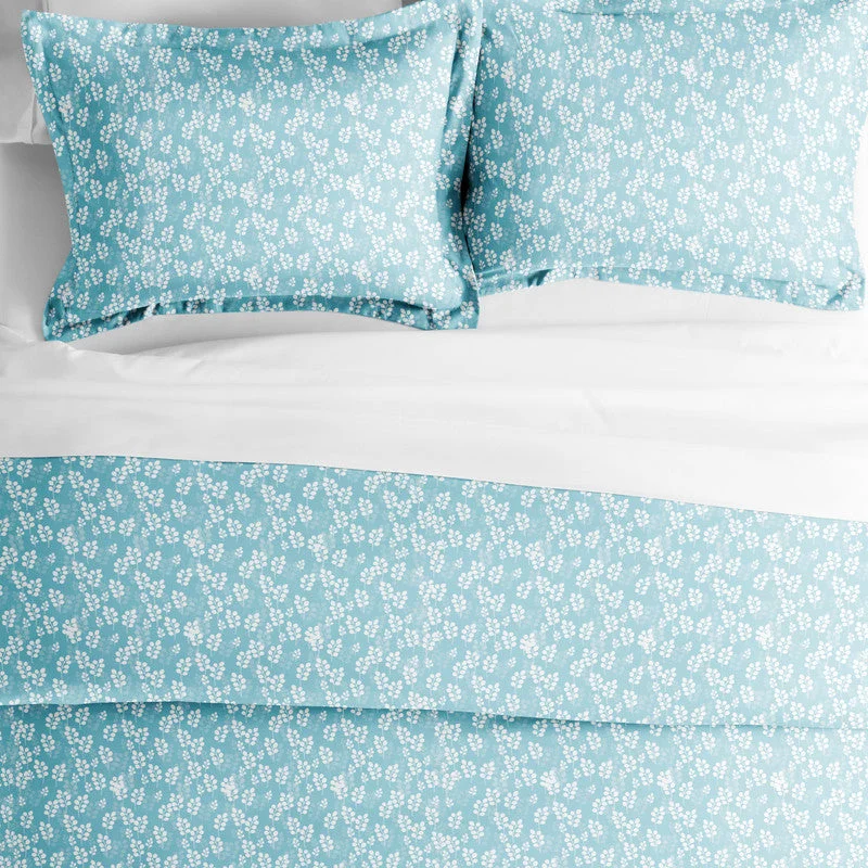 Wheatfield Pale Blue Pattern Duvet Cover Set Ultra Soft Microfiber Bedding